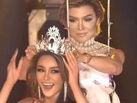Chủ tịch Miss Fabulous International đu người như diễn xiếc để trao vương miện
