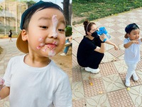 Ảnh vui sao Việt 4-9: Con trai Hòa Minzy vui nhộn