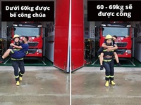 Cách anh lính cứu hỏa đưa người ra khỏi đám cháy theo cân nặng