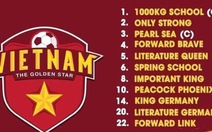 Cười bò khi tên các tuyển thủ Việt Nam được viết bằng tiếng Anh