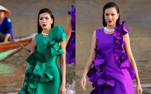 Minh Tú, Kim Duyên catwalk trên mặt nước sông Hoài, phố cổ Hội An