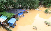 Nước lũ nhấn chìm nhà cửa, vườn tược vùng bãi sông Hồng