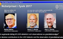 Sóng hấp dẫn thắng giải Nobel Vật lý 2017