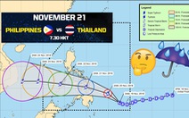Bão Toraji đe dọa trận Philippines - Thái Lan