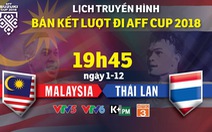 Lịch truyền hình bán kết AFF Cup 2018 ngày 1-12