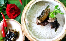 Thơm lừng cơm lịch nướng trái dừa