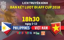 Lịch truyền hình bán kết AFF Cup 2018: Việt Nam đối đầu Philippines