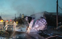 Xe bồn chở xăng cháy ở Bình Phước gây thiệt hại hơn 10 tỉ