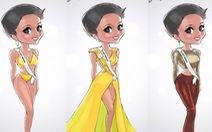 Tranh chibi đầy thần thái của H’Hen Niê tại cuộc thi Hoa hậu Hoàn vũ
