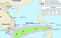 Áp thấp nhiệt đới đang tiến vào Biển Đông