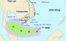 Áp thấp mạnh thành bão số 1, cách đất liền Nam Bộ 500km