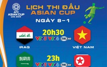 Lịch thi đấu Asian Cup ngày 8-1: tuyển Việt Nam xuất trận