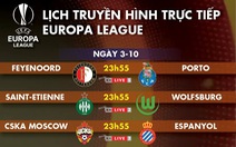 Lịch trực tiếp Europa League hôm nay