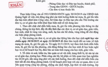 Học sinh Quảng Ngãi nghỉ học chiều 30 và ngày 31