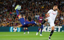 Suarez lập 'siêu phẩm', Messi có bàn thắng đầu tiên ở trận Barca đè bẹp Sevilla