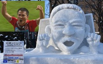 'Messi Thái' được tạc tượng bằng tuyết ở Nhật Bản