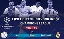 Lịch thi đấu Champions League ngày 14-2: Tottenham đối đầu Dortmund