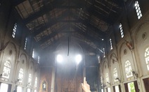 Cháy nhà thờ rộng hàng trăm mét vuông ở Hà Tĩnh