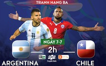 Lịch trực tiếp tranh hạng 3 Copa America 2019: Argentina - Chile