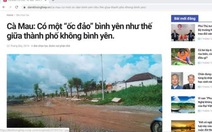 Đề nghị xử lý bài viết 'ốc đảo bình yên' về chủ tịch tỉnh Cà Mau