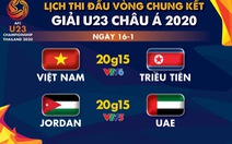 Lịch trực tiếp Giải U23 châu Á: U23 Việt Nam gặp U23 Triều Tiên