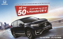 Hỗ trợ 50% lệ phí trước bạ còn lại cho khách hàng mua Honda CR-V