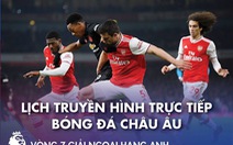 Lịch trực tiếp bóng đá châu Âu 1-11: Man United - Arsenal