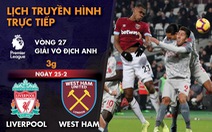 Lịch trực tiếp Liverpool - West Ham
