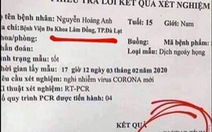 Xác minh người làm giả phiếu xét nghiệm dương tính virus corona tung lên mạng câu view