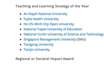 Đại học Mở TP.HCM vào vòng bình chọn Giải thưởng giáo dục châu Á 2020