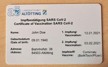 Nơi đầu tiên ở Đức phát hành thẻ chứng nhận tiêm chủng vắcxin COVID-19