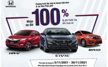 Hỗ trợ 100% lệ phí trước bạ khi mua xe dòng xe Civic, HR-V và Brio