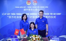 Đoàn TNCS Trung Quốc trao 1,2 triệu nhân dân tệ cho 'Triệu túi an sinh'