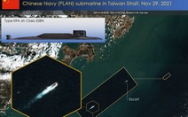 Ảnh vệ tinh: Tàu ngầm hạt nhân Trung Quốc nổi lên ở eo biển Đài Loan
