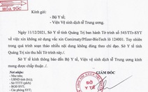 Quảng Trị thu hồi văn bản xin trả lại vắc xin vì ‘không đúng theo chỉ đạo’