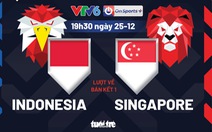 Lịch trực tiếp bán kết lượt về AFF Suzuki Cup 2020: Indonesia gặp Singapore