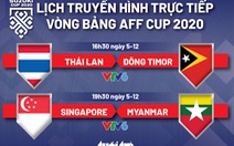 Lịch trực tiếp AFF Cup 2020: Đông Timor - Thái Lan, Singapore - Myanmar