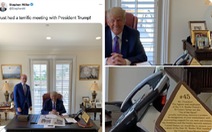 Bàn phòng làm việc mới của ông Trump giống bàn tổng thống Mỹ ở Phòng Bầu dục