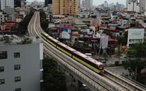 Sáng 1-7, các đoàn tàu metro Nhổn - ga Hà Nội chạy thử nghiệm 8,5km trên cao