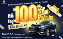 Hỗ trợ 100% lệ phí trước bạ khi mua Honda CR-V