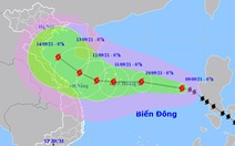 Bão số 5 có khả năng giật cấp 13 khi qua Hoàng Sa, hướng vào đất liền