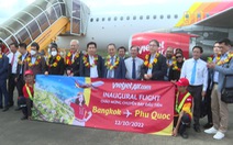 Phú Quốc đón chuyến bay thẳng đầu tiên chở 126 khách từ Bangkok