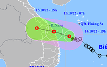 Bão Sơn Ca suy yếu thành áp thấp nhiệt đới trên vùng biển Đà Nẵng - Quảng Ngãi