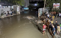 Nước ngập lênh láng tại phường Linh Đông, TP Thủ Đức