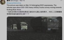 Trung Quốc khẳng định bức ảnh xe quân sự nước này tiến về Nga là tin giả