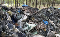 Hơn 20 tấn rác thải bốc mùi đổ trộm thành đống ra môi trường, mùi hôi thối lan rộng