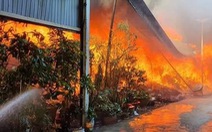 Khu tập kết rác công nghiệp hơn 9.000m2 cháy dữ dội, khói cuồn cuộn lên trời