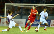 Tuyển nữ Việt Nam - Myanmar (hiệp 1) 1-0: Huỳnh Như đánh đầu ngược mở tỉ số