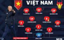 Đội hình ra sân Việt Nam - Thái Lan: Duy Mạnh thay Thành Chung