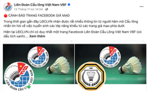 Fanpage Liên đoàn Cầu lông Việt Nam bị giả mạo để lừa đảo